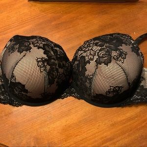 Torrid Black/Nude Lace Bra 46C